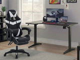 Gaming Table L2L LEFT 160CM & Nicola Gaming chair PVC Black+White