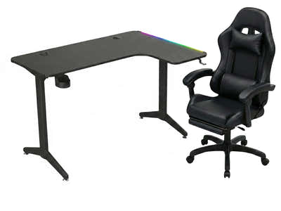 Gaming Table L2R Right 160CM & Nicola Gaming chair PVC Black