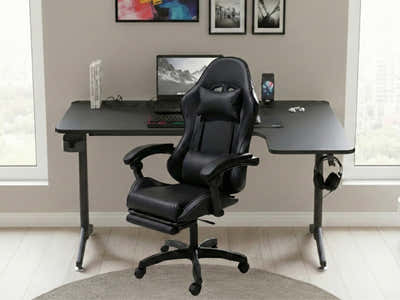Gaming Table L2R Right 160CM & Nicola Gaming chair PVC Black