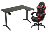 Gaming Table L2R Right 160CM & Nicola Gaming chair PVC Black+Red