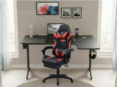 Gaming Table L2R Right 160CM & Nicola Gaming chair PVC Black+Red