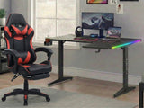 Gaming Table L2R Right 160CM & Nicola Gaming chair PVC Black+Red