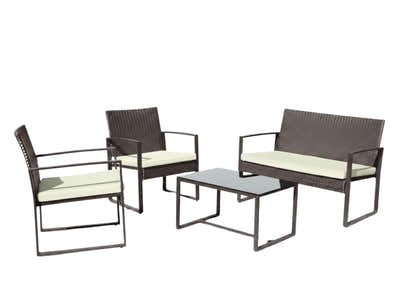 Thea 4-Piece Outdoor Set - Brown & White