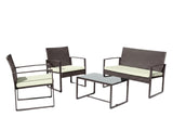 Thea 4-Piece Outdoor Set - Brown & White