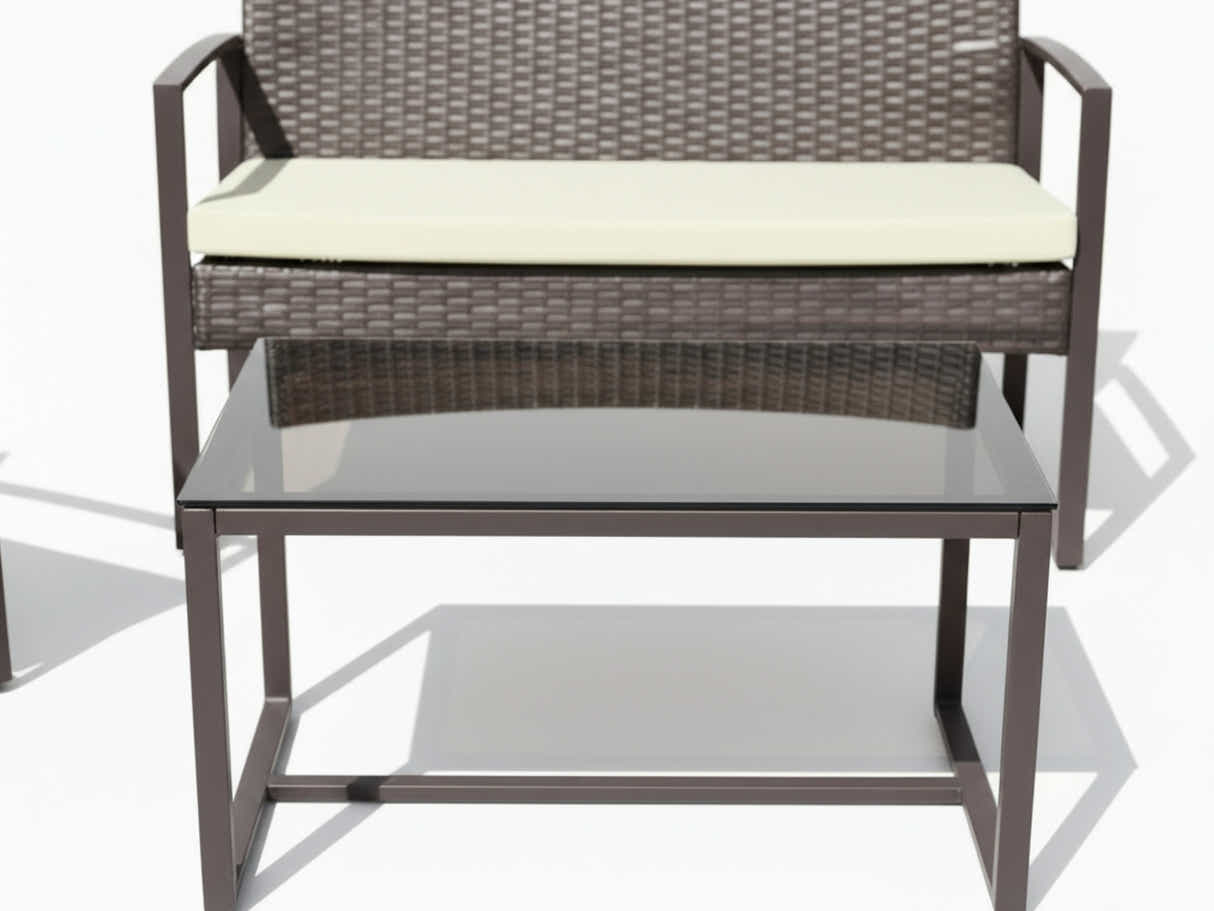 Thea 4-Piece Outdoor Set - Brown + White