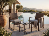 Livonia Outdoor Rattan Set - Brown & Grey