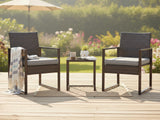 Livonia Outdoor Rattan Set Brown PE rattan
