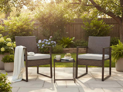 Livonia Outdoor Rattan Set - Brown + Grey