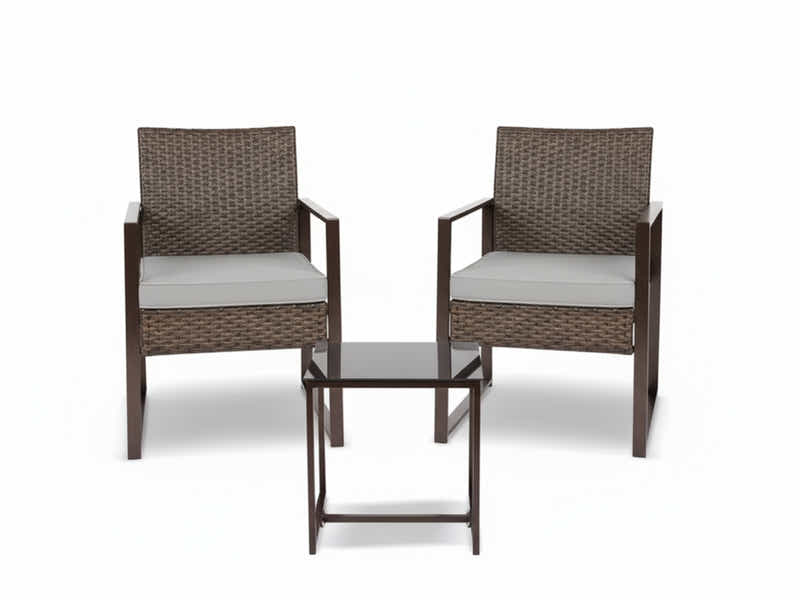 Livonia Outdoor Rattan Set Brown PE rattan