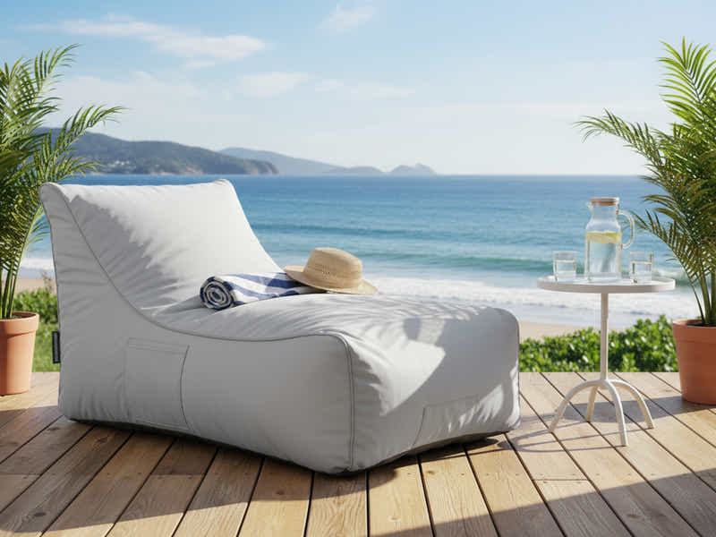 Outdoor Foam Lounger Bed - White