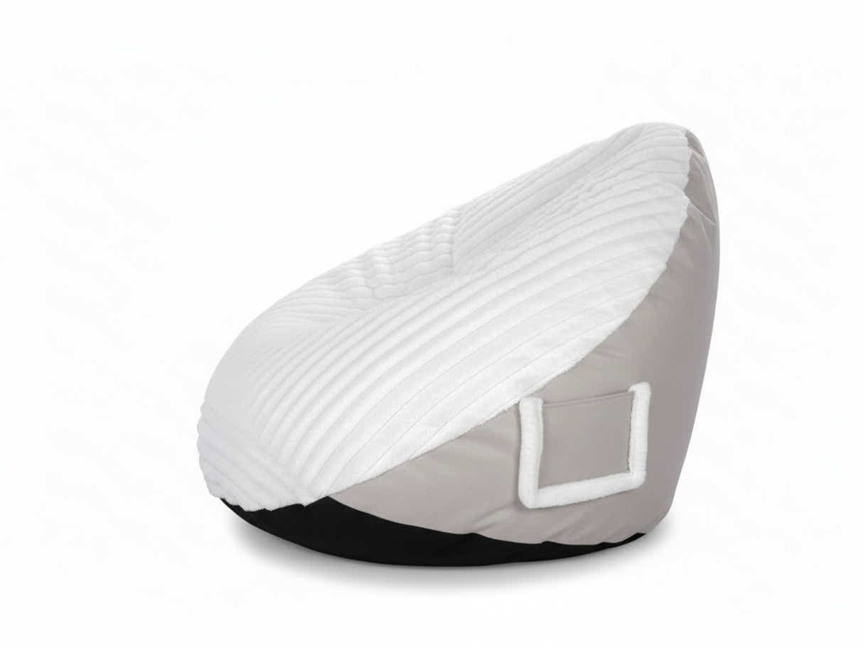 Leaf-Shaped Foam Bag Chair - White