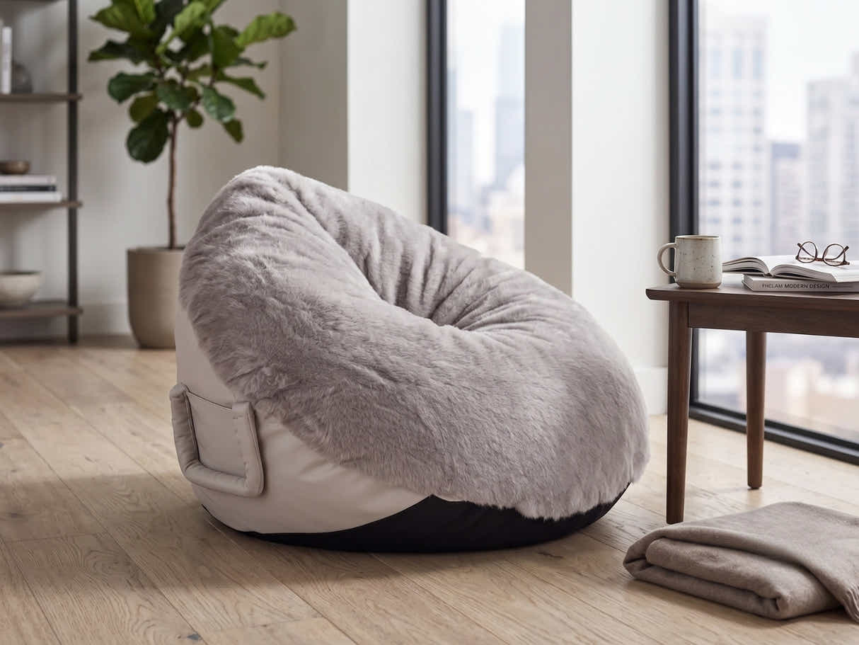Leaf-Shaped Foam Bag Chair - Brown