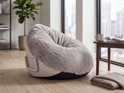 Leaf-Shaped Foam Bag Chair - Brown