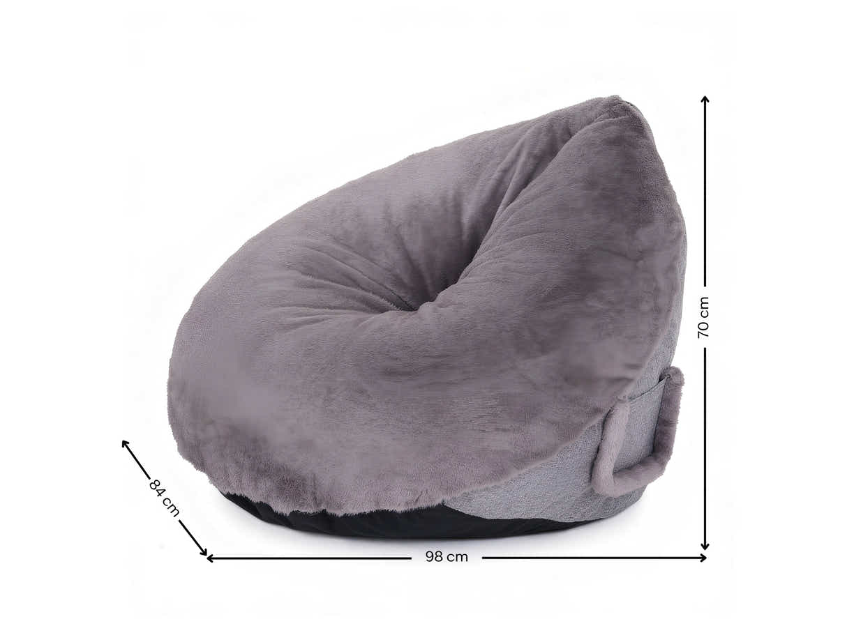 Leaf-Shaped Foam Bag Chair - Grey