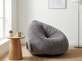 Leaf-Shaped Foam Bag Chair - Grey
