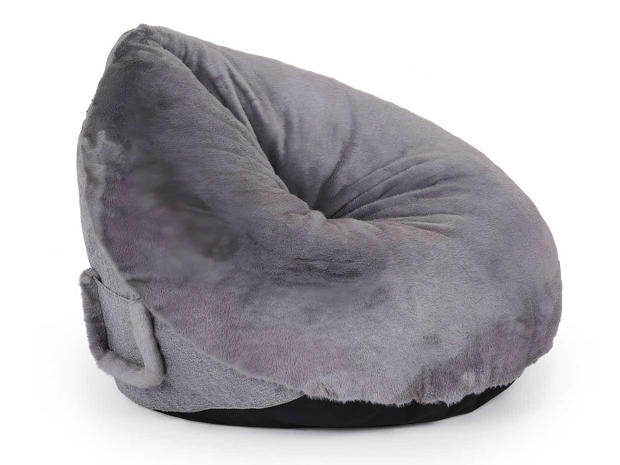 Leaf-Shaped Foam Bag Chair - Grey