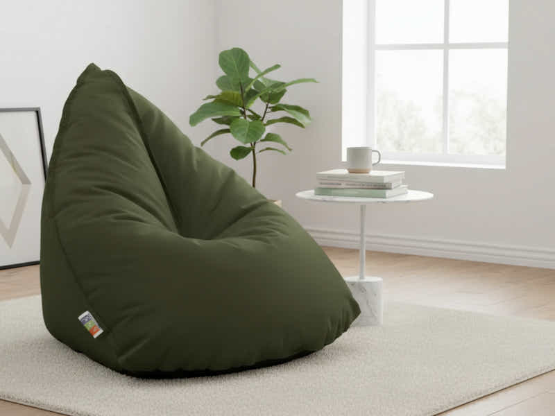 Outdoor Triangle Foam Bag Chair - Olive Green