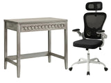 Home & Office Desk With Storage Drawer & Molina Mesh Task Chair White+Black