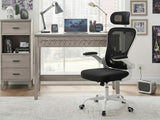 Home & Office Desk With Storage Drawer & Molina Mesh Task Chair White+Black