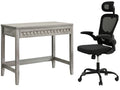Home & Office Desk With Storage Drawer & Molina Mesh Task Chair Black+Black