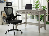 Home & Office Desk With Storage Drawer & Molina Mesh Task Chair Black+Black