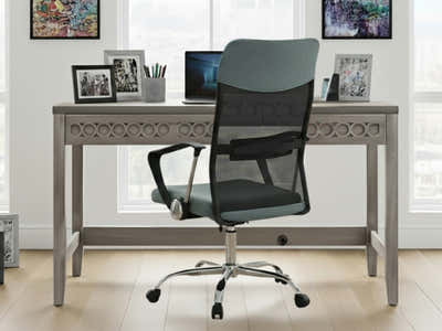 Home & Office Desk With Storage Drawer & Meshmallow Office Chair 001 grey (Combo)