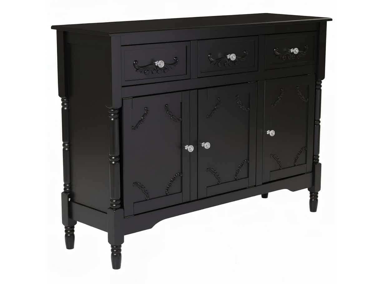 Wood Buffet Table with Drawers & Cabinets - 105 cm
