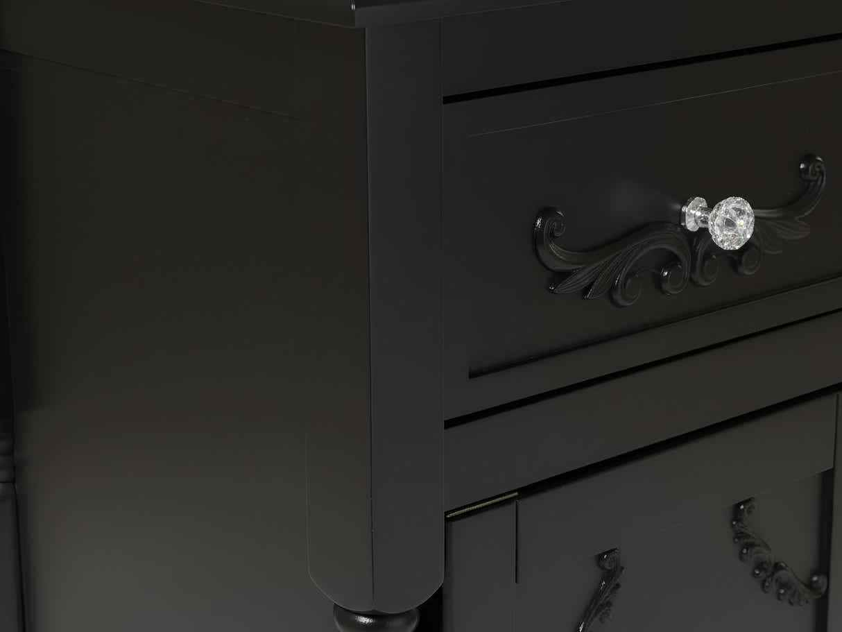 Wood Buffet Table with Drawers & Cabinets - 105 cm