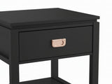 3-Piece Solid Wood Coffee Table Set - Black