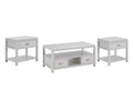 3-Piece Solid Wood Coffee Table Set - White