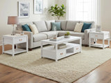 3-Piece Solid Wood Coffee Table Set - White