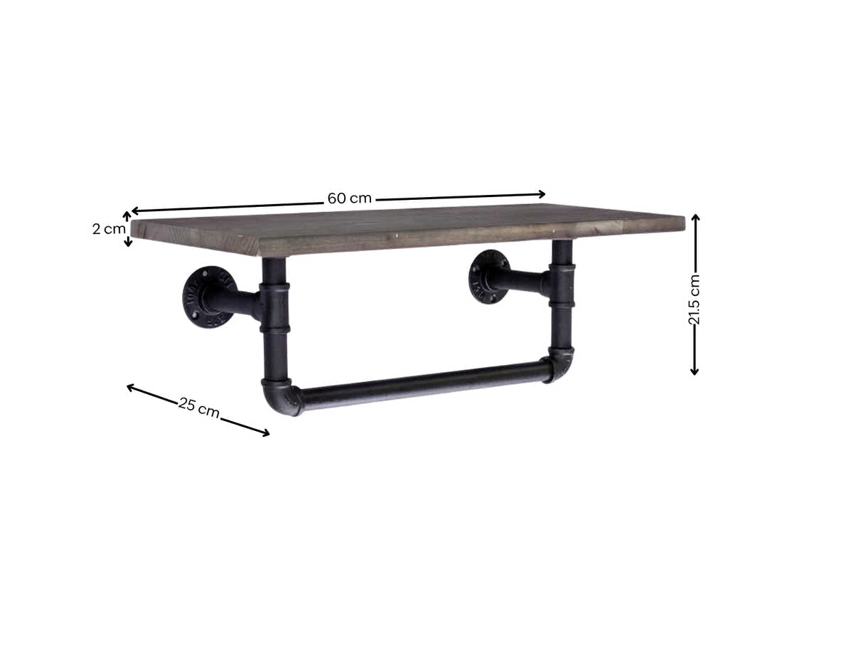 Pipe Shelf with Towel Rack