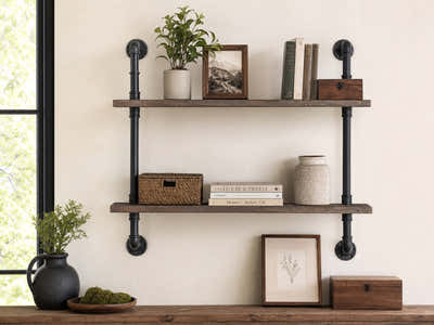 2-Tier Pipe Shelf