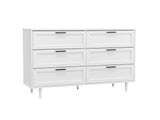 Rechteck 6-Drawer Lowboy - White