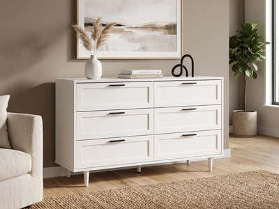 Rechteck 6-Drawer Lowboy - White