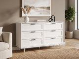 Rechteck 6-Drawer Lowboy - White