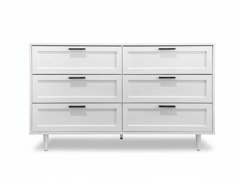 Rechteck 6-Drawer Lowboy - White
