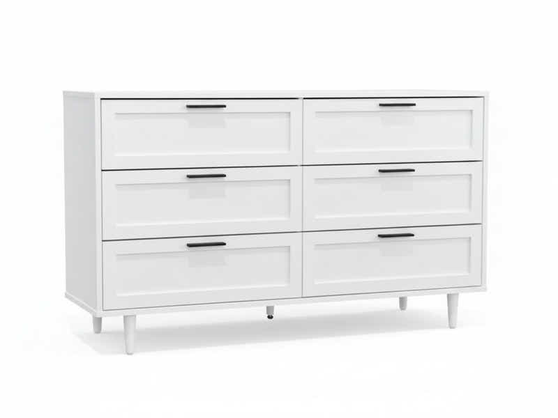 Rechteck 6-Drawer Lowboy - White