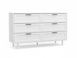 Rechteck 6-Drawer Lowboy - White