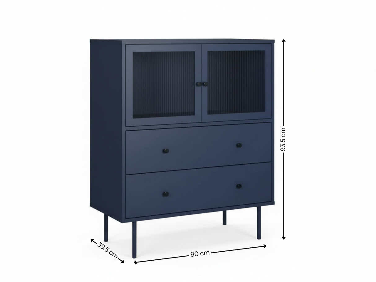 Marinbla Sideboard with Drawers - 80 cm