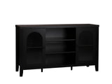 Cambre Black Sideboard with Glass Door - 120 cm