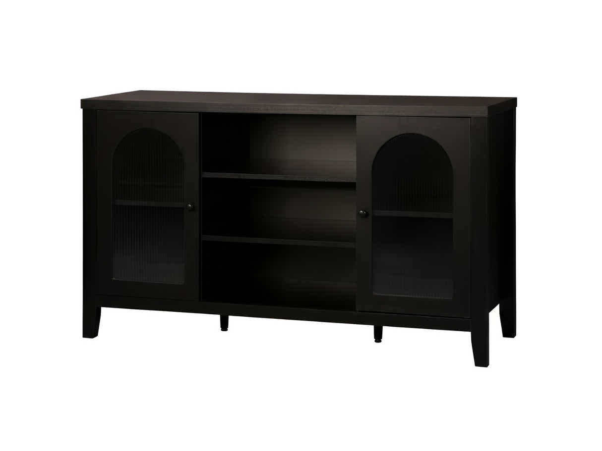 Cambre Black Sideboard with Glass Door - 120 cm