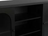 Cambre Black Sideboard with Glass Door - 120 cm