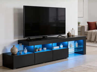 DS Glansig LED Entertainment Unit - 220 cm