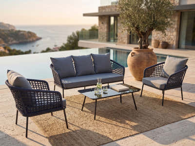 4-Piece Outdoor Sofa Set - Grey
