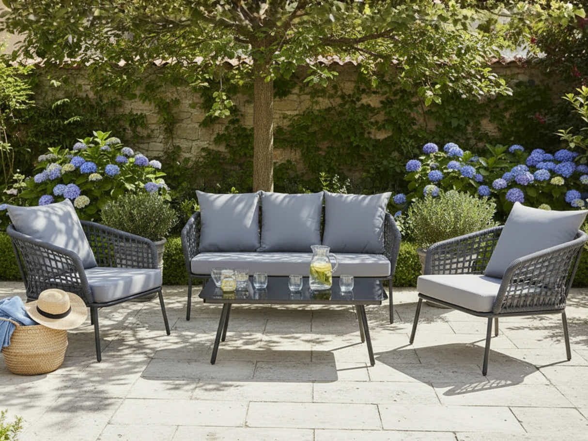 4-Piece Outdoor Sofa Set - Grey