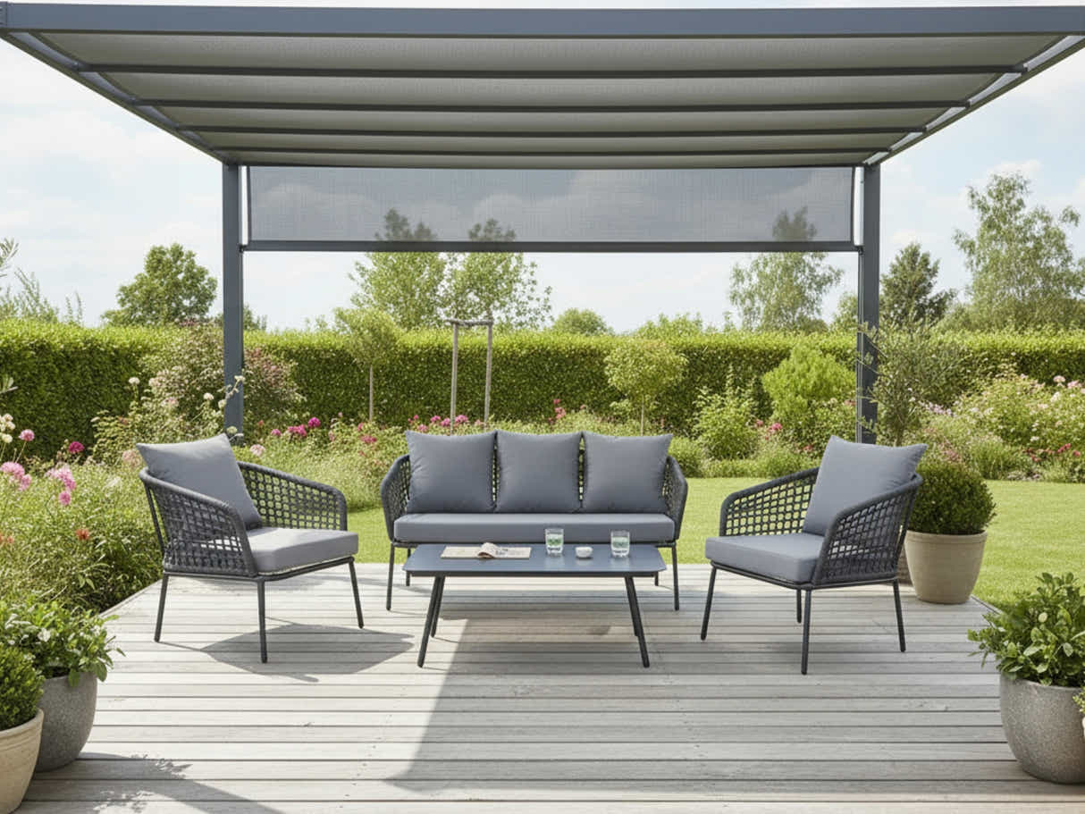 4-Piece Outdoor Sofa Set - Grey