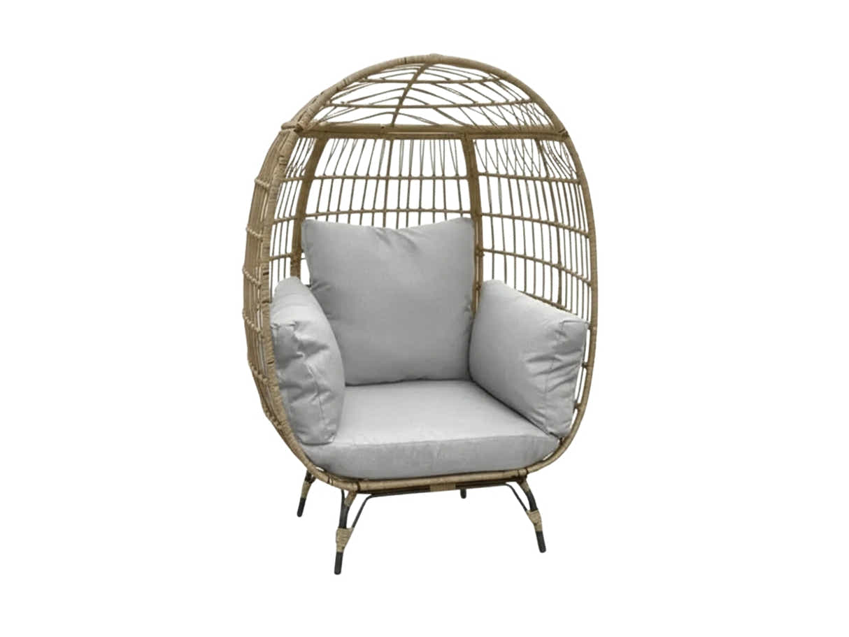 Standing Outdoor Egg Chair - Brown & Grey