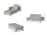 3-Piece Outdoor Sofa Set - Grey + Beige