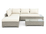 3-Piece Outdoor Sofa Set - Grey + Beige